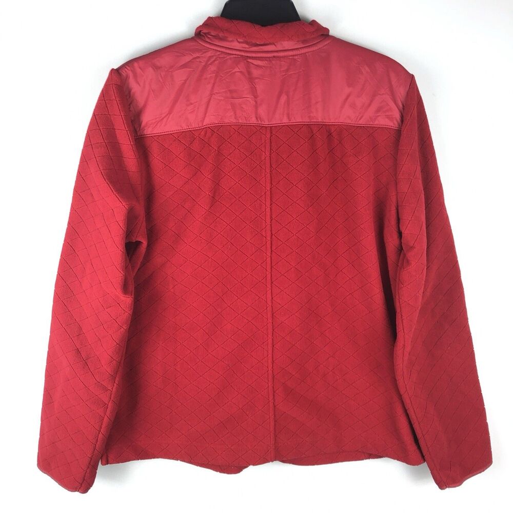 Talbots Womens Quilted Zip Up Jacket sz M Red Outdoor Comfort Fleece Causal - Picture 4 of 7